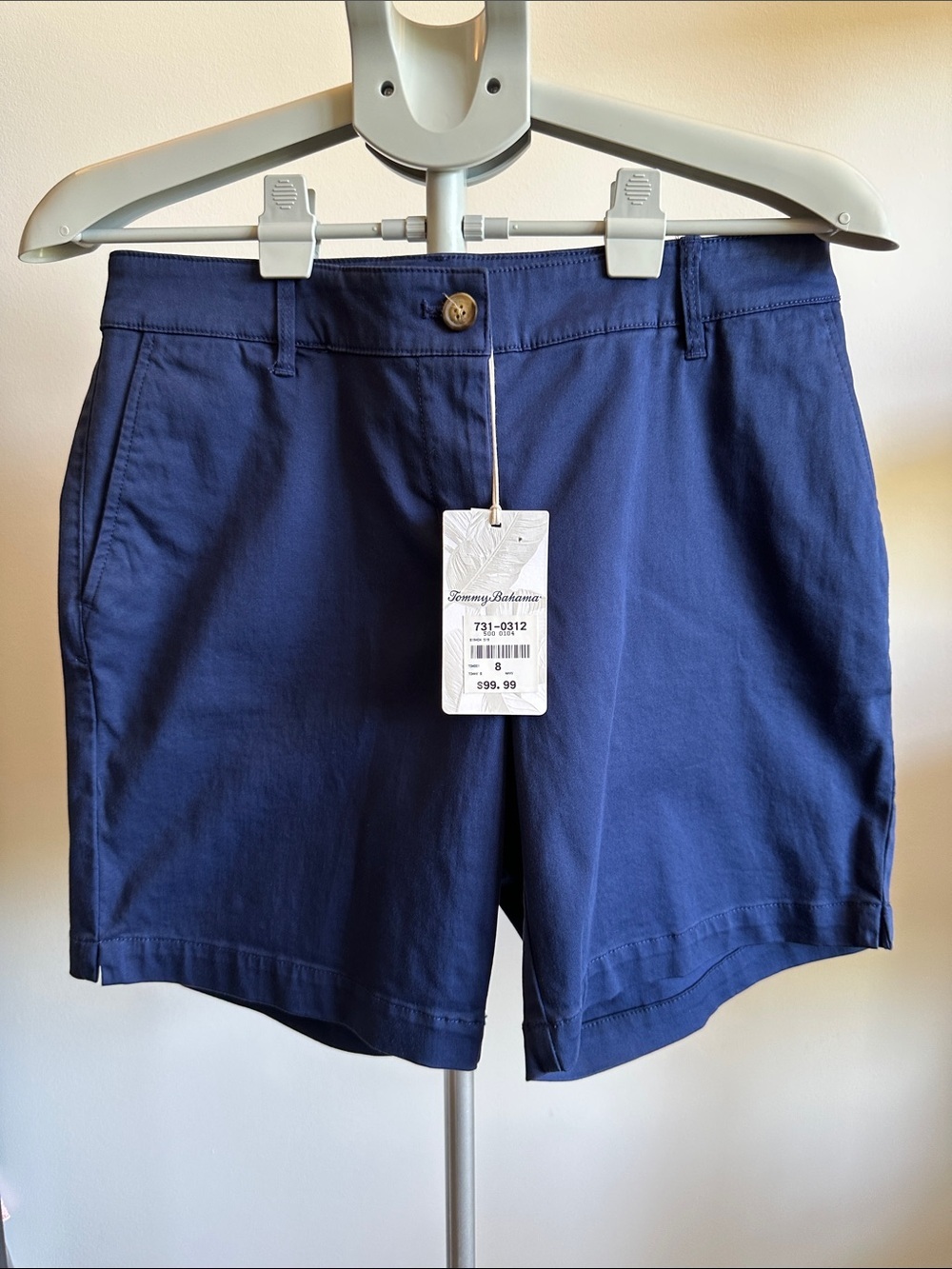 Tommy Bahama Navy Blue Cotton Bermuda Shorts
